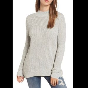 EUC B.P. Mock Neck Tunic Sweater Grey Small